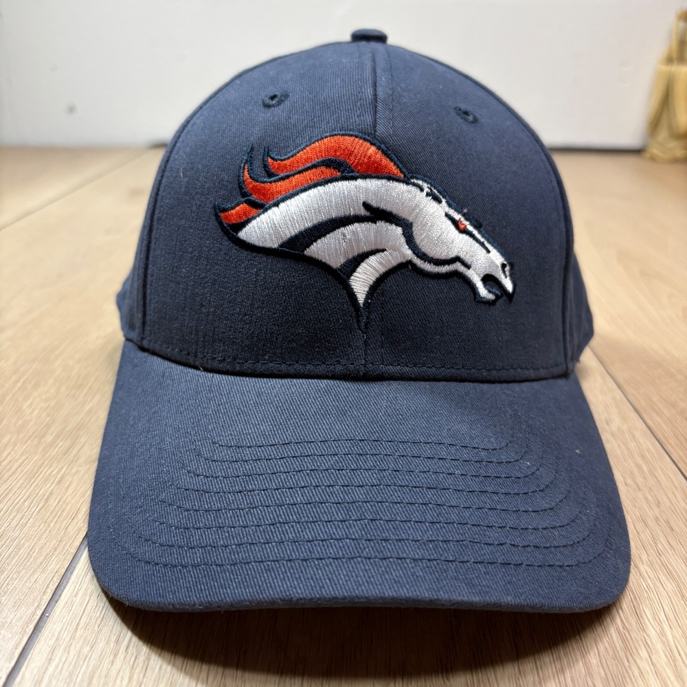 Denver Broncos NFL Team Apparel Hat Navy Blue Adjustable Baseball Cap OSFM NEW